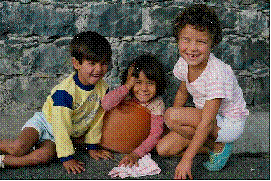 Three Children Playing